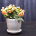 Горшок для цветов керамический с поддоном для цветов Кактус Бутон d10 (бел)  251