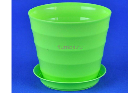 Горшок для цветов пластиковый Лаура с под. 0,7л (лайм) ЛР1150                    